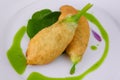 The Flowers deep fried zucchini. Shallow dof Royalty Free Stock Photo