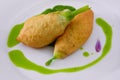 The Flowers deep fried zucchini. Shallow dof Royalty Free Stock Photo