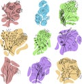 Flowers doodle sketch isolated vector Royalty Free Stock Photo