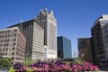 Flowers in downtown Milwaukee Royalty Free Stock Photo