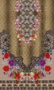 Flowers embroidery jewellery texture design Royalty Free Stock Photo