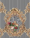 Flowers embroidery roses baroque gold animal print