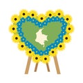 flowers fair silleta with colombian map in heart shape