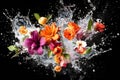 Flowers floating in water Royalty Free Stock Photo