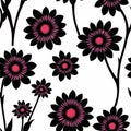 flowers floral pattern funky Skull background Print for textile, home decor, wallpaper, gift wrap  Generative AI Royalty Free Stock Photo