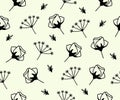 Flowers, floristics, floweret and floral, seamless vector background and pattern