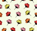 Flowers, floristics, floweret and floral, seamless vector background and pattern Royalty Free Stock Photo