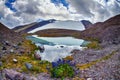 Flowers in the foreground of Mountain Lake.