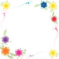 Flowers frame colorful