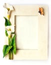 Flowers frame white arum lilies flower Royalty Free Stock Photo