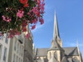 Flowers in front of the Willibrordi cathedral in Wesel