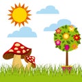 Flowers and fungus icon