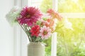 Flowers in glass vase