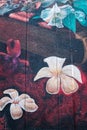 Flowers graffiti found on a wall in Shoreditch