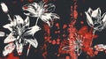 flowers graffiti prints, spring summer style Royalty Free Stock Photo