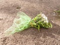 Flowers on the ground, discarded bouquet