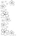 flowers hand drawn cute background for card or greeting card vector Royalty Free Stock Photo
