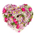 Flowers heart floral collage concept Royalty Free Stock Photo