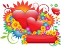 Flowers & hearts Royalty Free Stock Photo