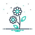 Mix icon for Flowers, bloom and smelling Royalty Free Stock Photo