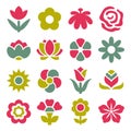 Flowers icon set