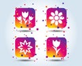 Flowers icons. Bouquet of roses symbol. Royalty Free Stock Photo
