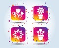 Flowers icons. Bouquet of roses symbol. Royalty Free Stock Photo