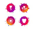 Flowers icons. Bouquet of roses symbol. Vector Royalty Free Stock Photo