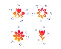 Flowers icons. Bouquet of roses symbol. Vector Royalty Free Stock Photo