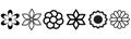 Vector. Set of black flower icons on the white background. Royalty Free Stock Photo