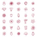 Flowers icons set, vector illustration Royalty Free Stock Photo