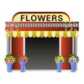 Flowers kiosk icon, cartoon style Royalty Free Stock Photo