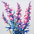 Art Of Harps And Foxgloves: Acrylic On Canvas By Oleksandr Bogomazov