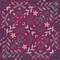 Flowers And Leaf Decorative Seamless Pattern With Background.