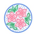 Flowers and leaves element. imitation guipure embroidery.