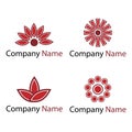 Flowers logos - red