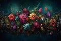 Flowers that look beautiful, in the style of dark indigo