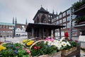 Flowers at Lubeck town square. Germany