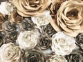 Flowers made of paper are handicrafts decorative crafts on the walls abstact background