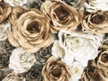 Flowers made of paper are handicrafts decorative crafts on the walls abstact background