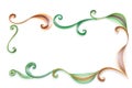 Flowers made quilling frame on a light background Royalty Free Stock Photo