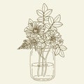 Flowers in mason jar