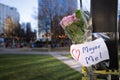 Flowers In Memory of Toronto Mayor Mel Lastman in Mel Lastman Square