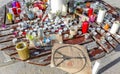 Flowers, messages and candles left, after the vigil and prayer for Paris.