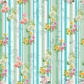 Flowers at monochrome striped background. Royalty Free Stock Photo