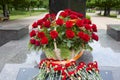 Flowers at a monument