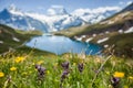 Flowers near Bachsee, Alps, Switzerland Royalty Free Stock Photo