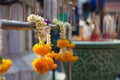 Flowers near a Buddhist temple