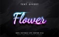 Flowers neon text effect Royalty Free Stock Photo