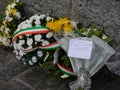 Flowers and notes on Memorial in Dublin for 1916 Easter Rising.